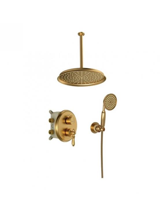 شیر دوش توکار شودر مدل زیگموند طلایی مات تیپ ۳ BRASS